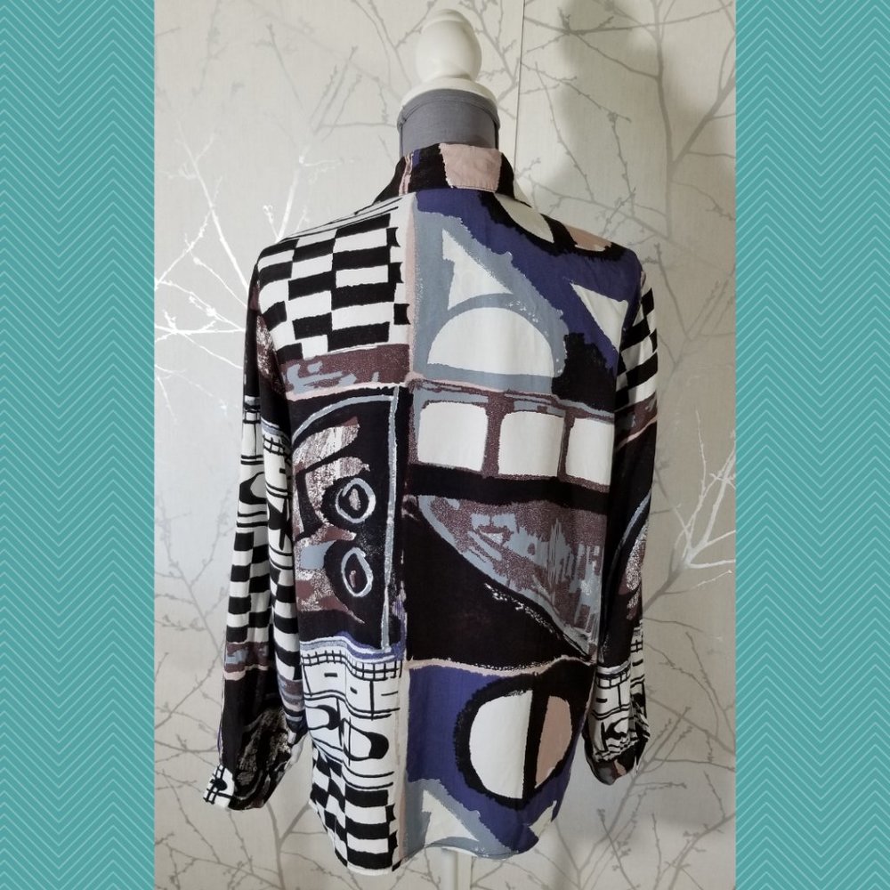 Steilmann Abstract Geometric Button Front Shirt - image 4